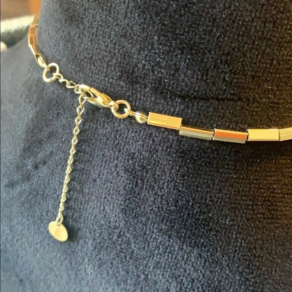 Unique necklace gold/black/bluish-purple - Picture 6 of 7